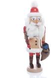 Weihnachtsfigur - Nußknacker Weihnachtsmann mit Geschenkesack und Rute - Höhe 41cm