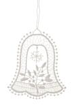 Baumbehang Glocke mit Mistelzweig Plauener Spitze BxHxT 9x9x0,1cm