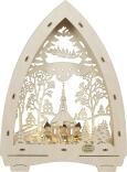 LED-Lichterspitze Seiffener Kirche mit Figuren für Batteriebetrieb mit Timer, LED-Stripe, warmweiß (Batterien nicht im Lieferumfang enthalten) BxHxT 21,5x29x4,7cm