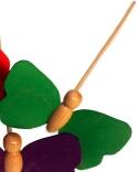 Holzspielzeug Holzschmetterling mit Stecker grün Schmetterling 9 x 7cm, Stab Länge 30 cm