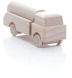 Holzspielzeug - Miniaturfahrzeug Lastenauto Müllauto Natur - HxBxT 3,5x7,5x3cm