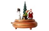 Spieldose mit Weihnachtsmann & Schneemann - farbig - Höhe=18cm