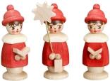 Miniaturfiguren 3 Kurrendefiguren rot Höhe 3,7cm