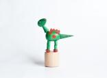 Holzspielzeug Wackelfigur Dinosaurier grün Höhe=9cm