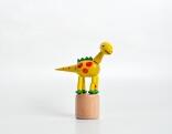 Holzspielzeug Wackelfigur Dinosaurier gelb Höhe=9cm