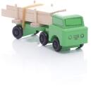 Holzspielzeug - Miniaturfahrzeug Lastenauto mit Langholz Bunt - HxBxT 3,5x9x3cm