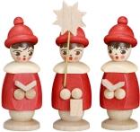 Miniaturfiguren 3 Kurrendefiguren rot Höhe 5cm