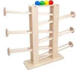 Holzspielzeug Kugelbahn natur bunte Kugeln BxHxT 73x60x15cm