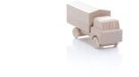 Holzspielzeug - Miniaturfahrzeug Lastenauto mit Planaufbau Natur - HxBxT 3,5x7,5x3cm