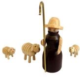 Miniaturfigur Holzfiguren Schäfer mit Schaf Höhe=9cm