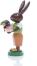 Osterfigur - Osterhäsin mit Herz und bunten Blumenstrauß - Ansicht Links - Sammlerfigur