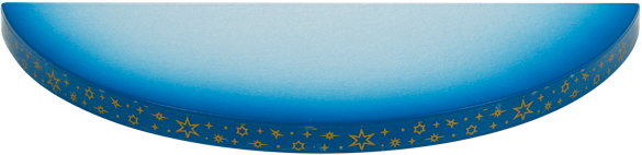 Holzsockel Engelwolke blau-weiß 1-stufig halbrund mit Tülle BxT 19x8cm
