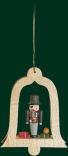 Christbaumschmuck Glocke natur mit Drosselmeier Höhe= 8,5cm