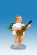 Holzfigur Engel mit Gitarre ohne Krone Höhe 6cm