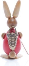 Osterfigur - Osterhase Rot mit Korb auf den R&uuml;cken - Ansicht Hinten - Mit Viel Liebe zum Detai