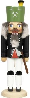 Nussknacker – traditioneller Bergmann mit Helm und Laterne, schwarz, detailreich gestaltet – BxHxT =