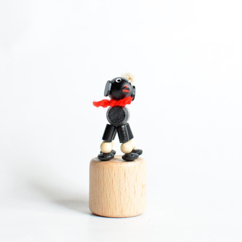 Wackelfigur – Tolles Holzspielzeug Pudel schwarz – Höhe ca. 7,5 cm