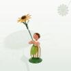 Miniaturfigur Blumenmädchen mit gelber Sonnenhut Höhe 12cm