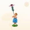 Miniaturfigur Blumenmädchen mit roten Sonnenhut Höhe 12cm