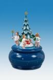 Spieldose Adventsengel am Weihnachtsbaum ØxH 15x20cm