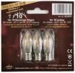 Ersatzbirne Premium LED-Ersatzlampe/ Riffelkerzefür 10-flammigeLichterbögen, traditionell in warmweiß (2.200K) und strahlend hell (20lm), Filament-LED, E10 Fassung 23 V, 0,2 W3er-Blister