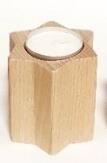 Teelichthalter – toller Stern mit Stern-Design aus Holz – BxHxT 6,5 x 7 x 6,5 cm