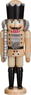 Nussknacker – majestätischer König mit detailreicher Krone, naturfarben – BxHxT = 13 x 39 x 10 cm