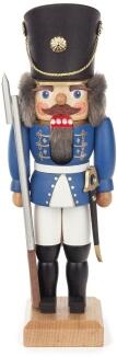 Nussknacker – traditioneller Soldat mit Säbel und Gewehr, blau lasiert, detailreich gestaltet –