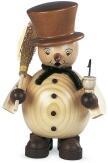 Räuchermann – detailreicher Schneemann mit Pfeife und Besen, naturfarben – BxHxT = 12 x 14 x 12 cm