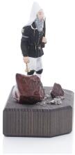 Miniaturbergwerk - Bergmann Altvater aus Zinn mit Edelstein Bunt - Ansicht Rechts - Bestückt mit Zinnfiguren