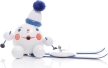 Räucherfigur - Räucherschneeball auf blauen Ski mit Mütze - Ansicht Offen