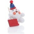Räucherfigur - Mini Räucherschneeball Weiß mit Schneeschieber und Bommelmütze - BxHxT 7x9x7cm