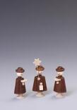 Miniaturfiguren - 3 Seiffener Kurrendefiguren mit Buch und Stern Natur- Höhe 5cm