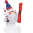 Räucherfigur - Mini Räucherschneeball Weiß mit Ski und Bommelmütze - BxHxT 8x9x6cm