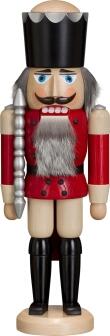 Nussknacker – König in roter Uniform mit schwarzer Krone – BxHxT ca. 13 x 39 x 10 cm