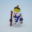 Räucherfigur Schneemann mit Ski und Mütze weiß Höhe 8cm