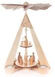 Pyramide mit Christi Geburt natur, 2-stöckig, für Teelichte BxHxT 270 x 380 x 220mm