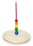 Schaukelspielzeug – farbenfrohe und robuste Tellerschaukel mit Holzsitz und 165 cm Seil – BxHxT 30 x