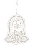 Baumbehang Glocke mit Weihnachtsstern Plauener Spitze BxHxT 9x9x0,1cm