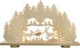 LED Lichterbogen 10 flg. Futterkrippe mit Naturheu aus Holz mit Waldszene und Hirschen von Weigla