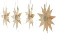 Christbaumschmuck - Holzsterne in Rot und Natur 4er Set - Ansicht Rückseite - Wird in einer kleinen