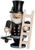 Räuchermann – detailreicher Schornsteinfeger mit Leiter und Besen, bunt lackiert – HxBxT = 21 x 10 x