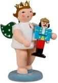 Engel mit Olbernhauer Marktfigur Nussknacker ohne Krone Höhe ca. 6cm