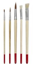 Bastelzubeh&ouml;r &ndash; vielseitiges Pinselset mit Borsten- und Synthetikpinseln, naturfarben
