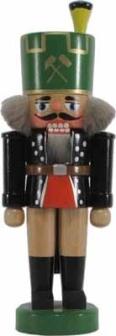 Nussknacker – Bergmann bunt mit schwarzer Uniform & grünem Schachthut – Höhe ca. 19 cm