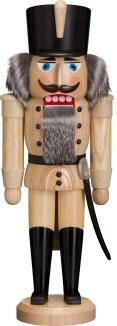 Nussknacker – stattlicher Husar mit Fellbart und naturbelassener Uniform, handgefertigt – BxHxT = 13