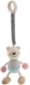Schwingfigur – fröhlicher Bär mit bunten Farben und Kordelarmen – BxHxT 9 x 11 x 4 cm
