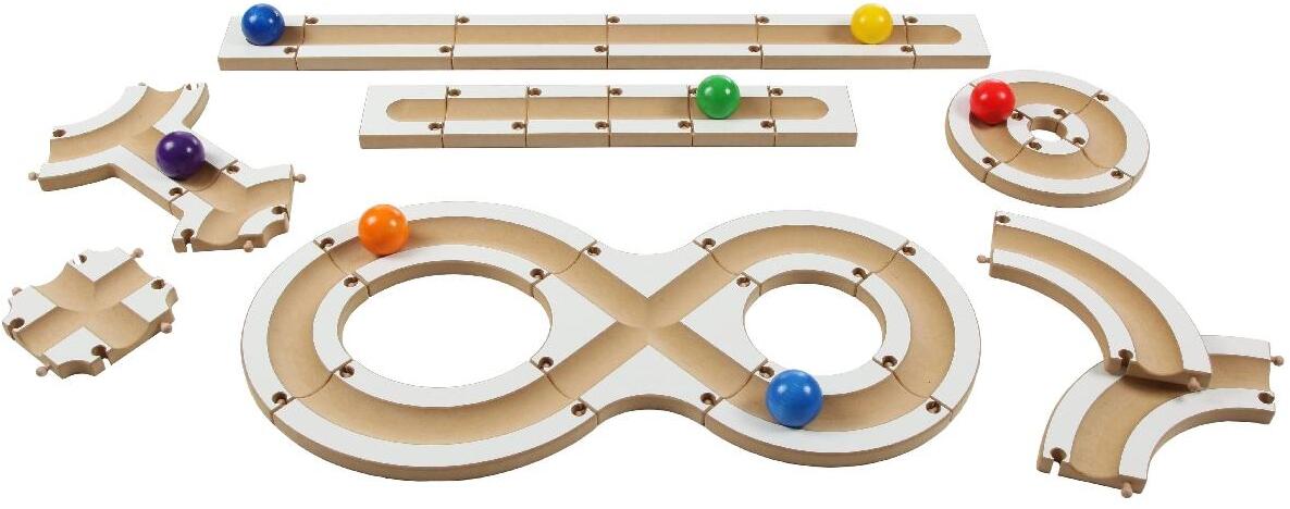 Holzspielzeug - raffinierte Kugelbahn - LxBxH 300x260x195mm