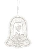 Baumbehang Glocke mit Weihnachtsstern Plauener Spitze BxHxT 9x9x0,1cm
