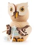 Miniatur Mini-Eule mit Strickzeug H=7,5cm